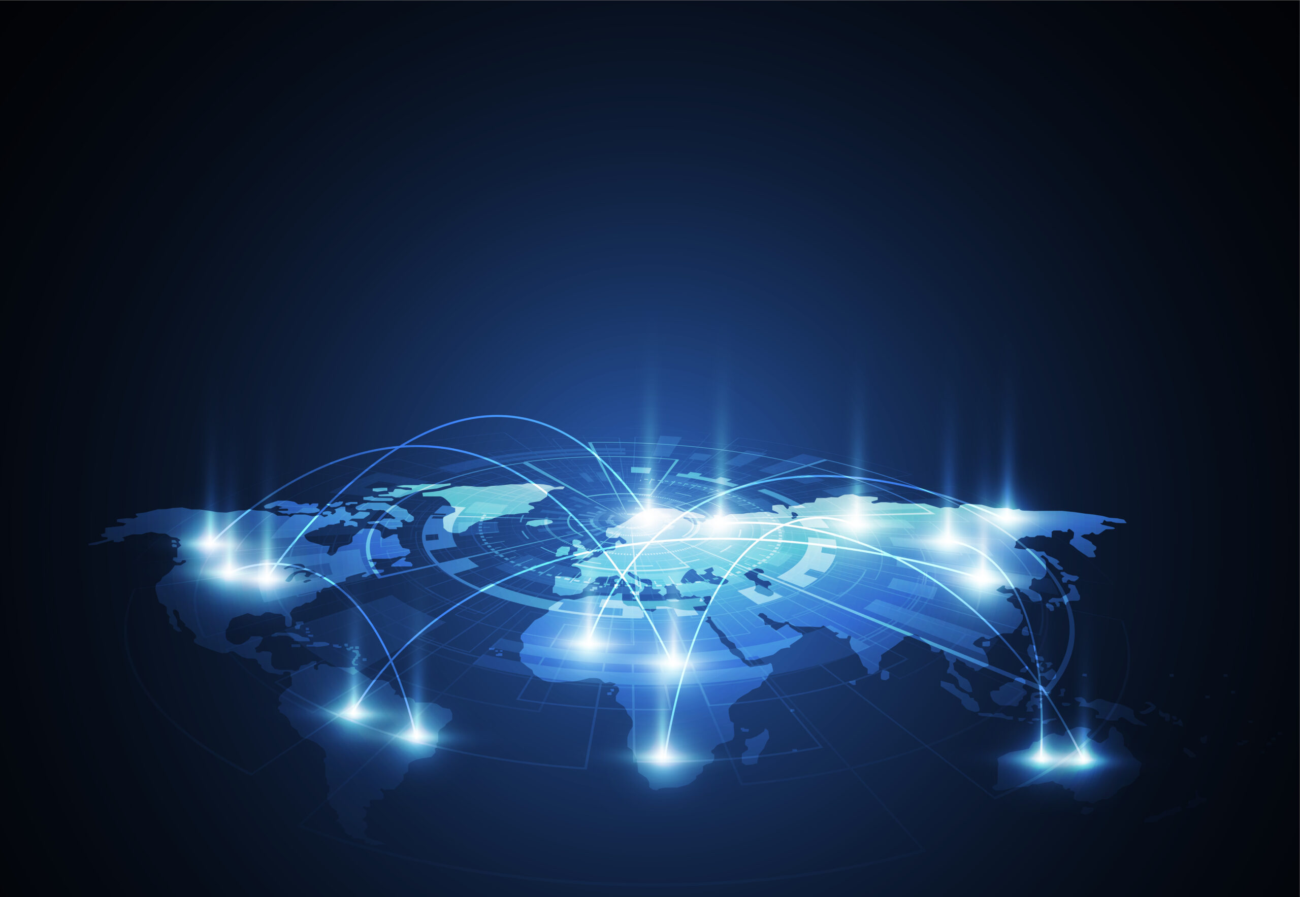 Global network connection. World map point and line composition concept of global business. Vector Illustration